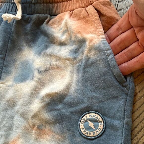 Tiny Whales 🐳 Tie-Dye Jogger 🏃 Pants Pockets Drawstring Aviator Nation Look 👀 - Picture 5 of 17